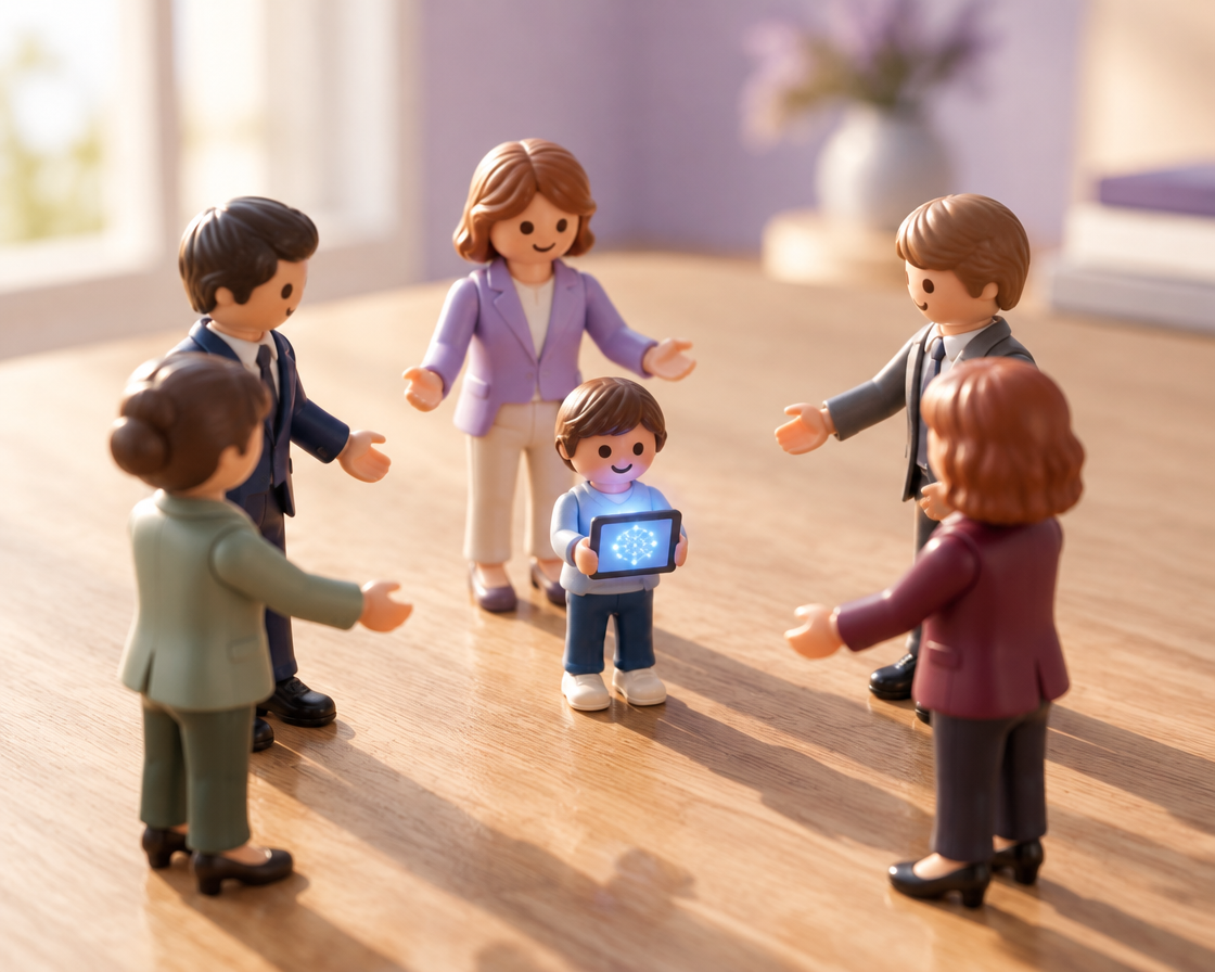 Constelación organizacional con figuras Playmobil